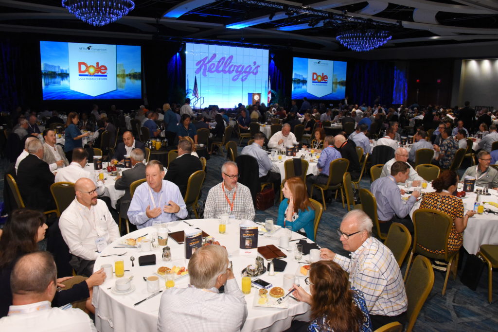 Convention attendees enjoying Monday breakfast session